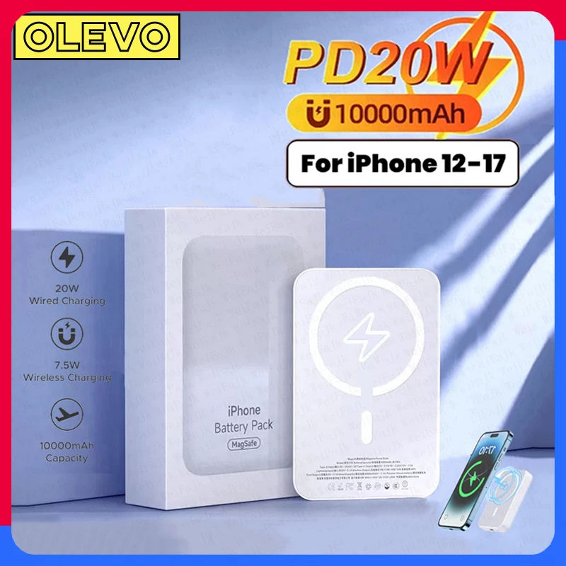 

Magnetic Wireless Power Bank For iPhone Original External Auxiliary Battery Portable Charger Fast Charging For Magsafe Powerbank