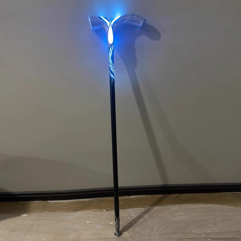Game Genshin Impact Neuvillette Cosplay Canes Props Armwear For Women Men Anime Halloween Party Walking Sticks LED Emitting