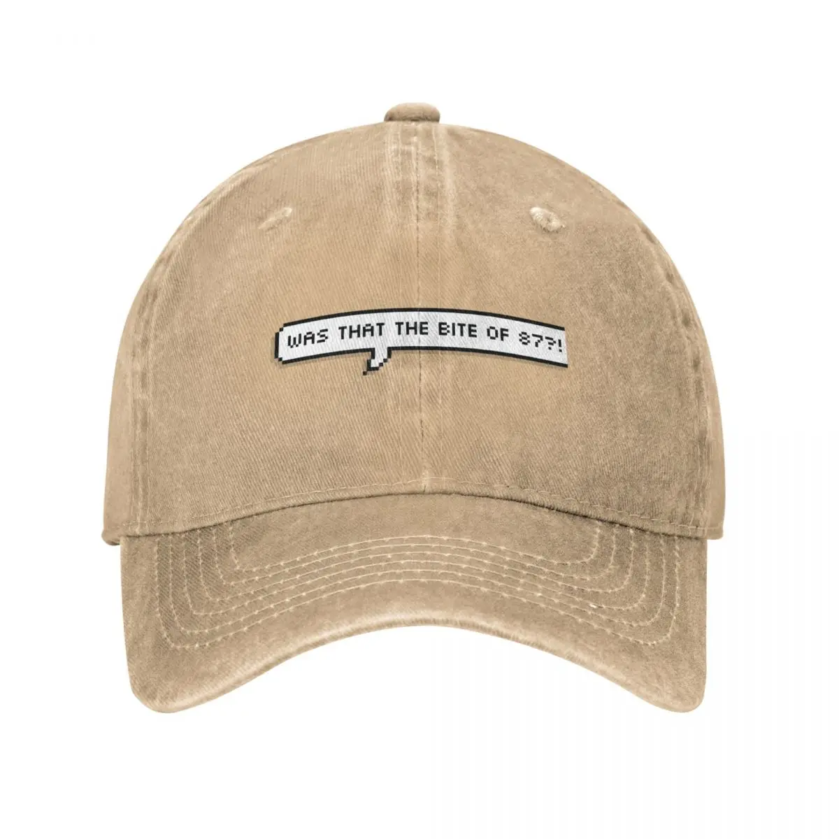 Was That The Bite Of 87?! Pixel Speech Bubble Baseball Cap fashionable fishing hat Ladies Men's