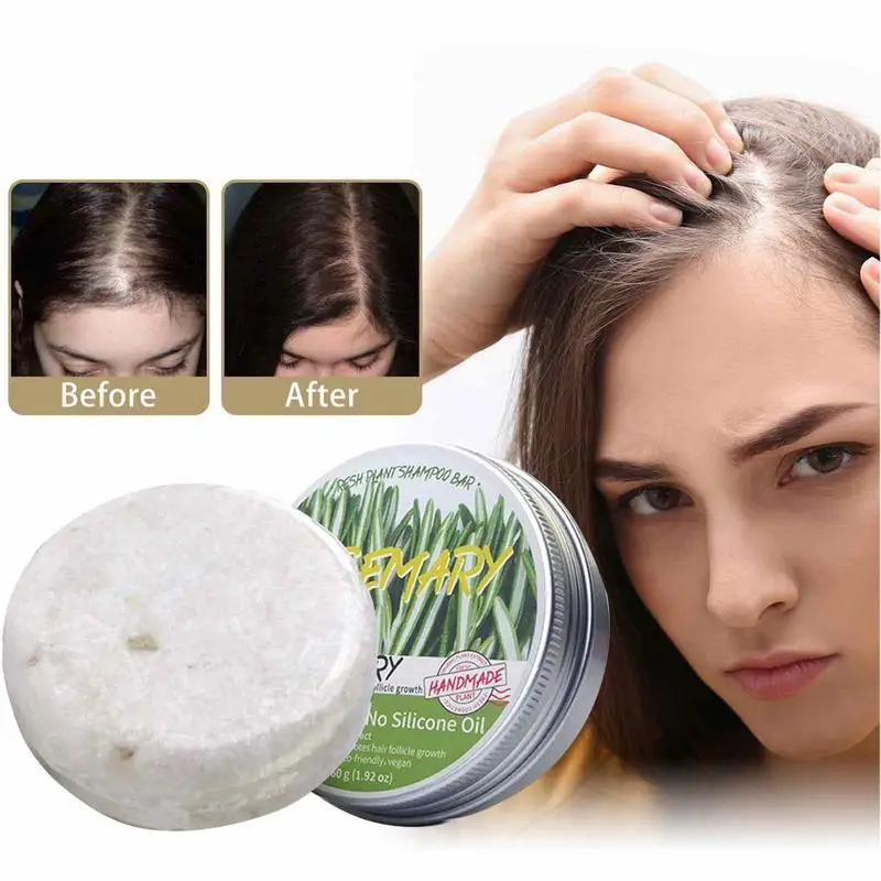 60g Anti Hair Loss Rosemary Bar Shampoo Anti-Thinning Deep Cleansing Hair Shampoo Bar For Treated Dry Damaged Hair