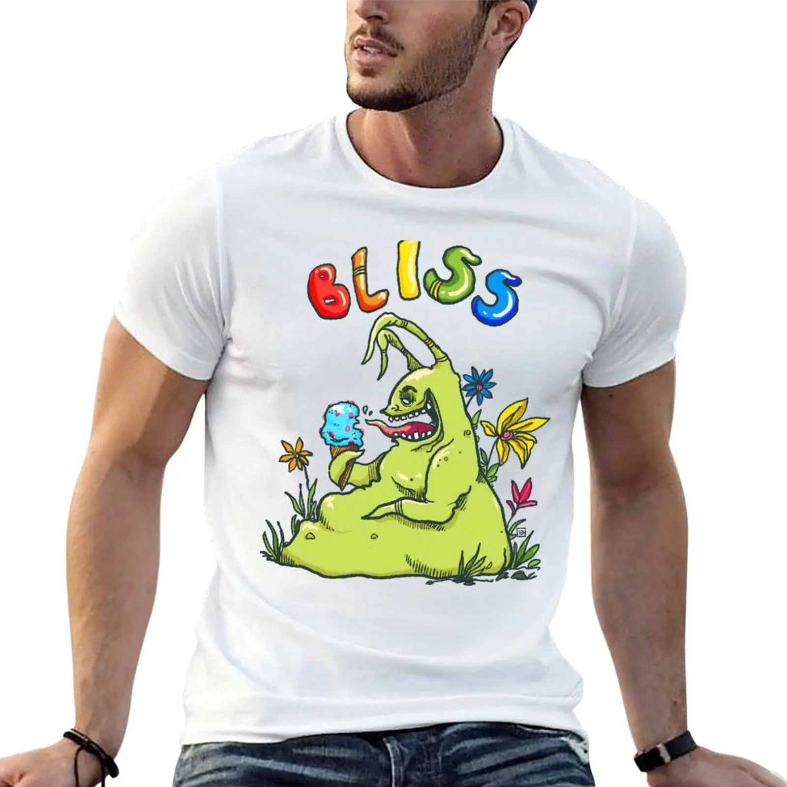 T-shirt Bliss pour homme, t-shirts de haute qualité, marque de luxe, t-shirt graphique imprimé pour homme.