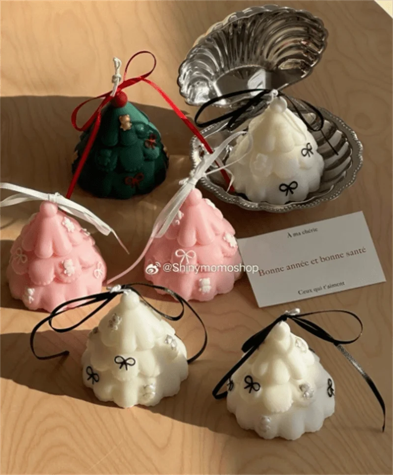 Handmade Bow Bear Fragran Candle  Marshmallow Aromatherapy Ornament Gift Holiday Party Decoration