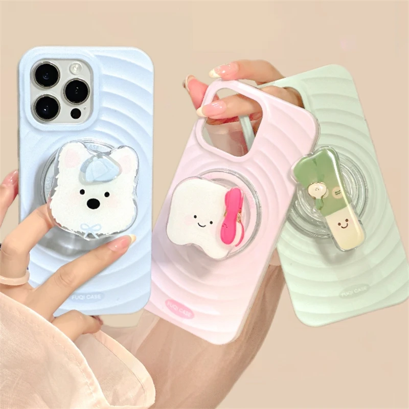 

Симпатичный вращающийся магнитный держатель для щенков и овощей, держатель-подставка для телефона, держатель для iPhone, для планшета, Magsafe Smart