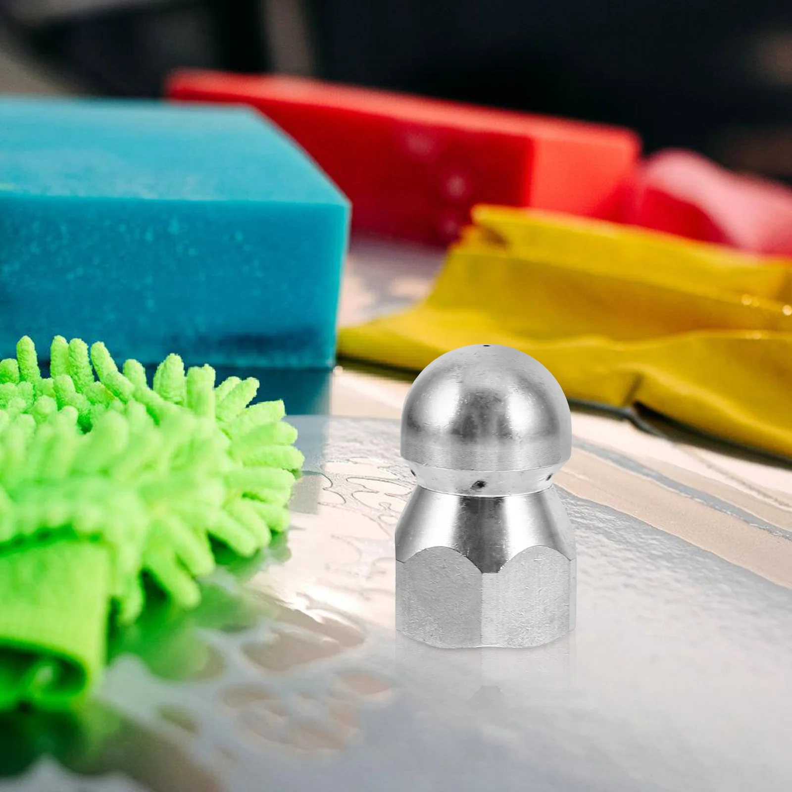 หัวฉีดทำความสะอาดท่อระบายน้ำสแตนเลสขนาดเล็ก แรงดันสูง สำหรับใช้ในบ้าน ท่อระบายน้ำในครัว เครื่องฉีดน้ำ ขจัดสิ่งอุดตันในท่อ