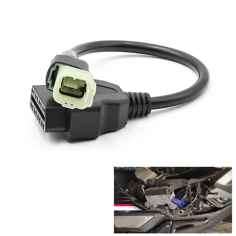 A73Q-OBD2 To 4 Pin Diagnostic Adapter Cable Motorcycle Fault Detection Parts For Honda Motorbikes
