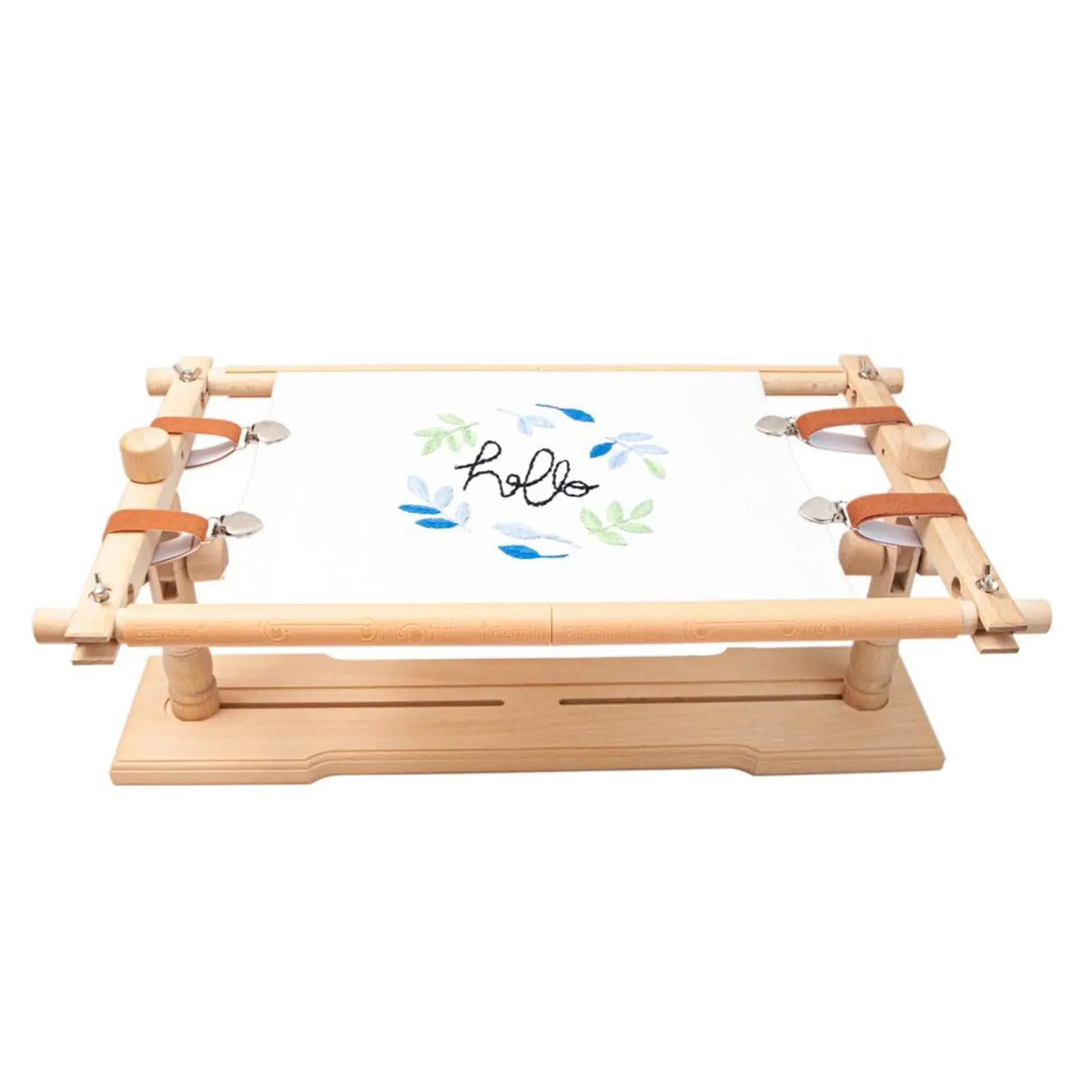 

Cross Stitch Frame Adjustable Scroll Wooden Embroidery Stand for Crafting Sewing Kit and Needlework Display on Tabletop