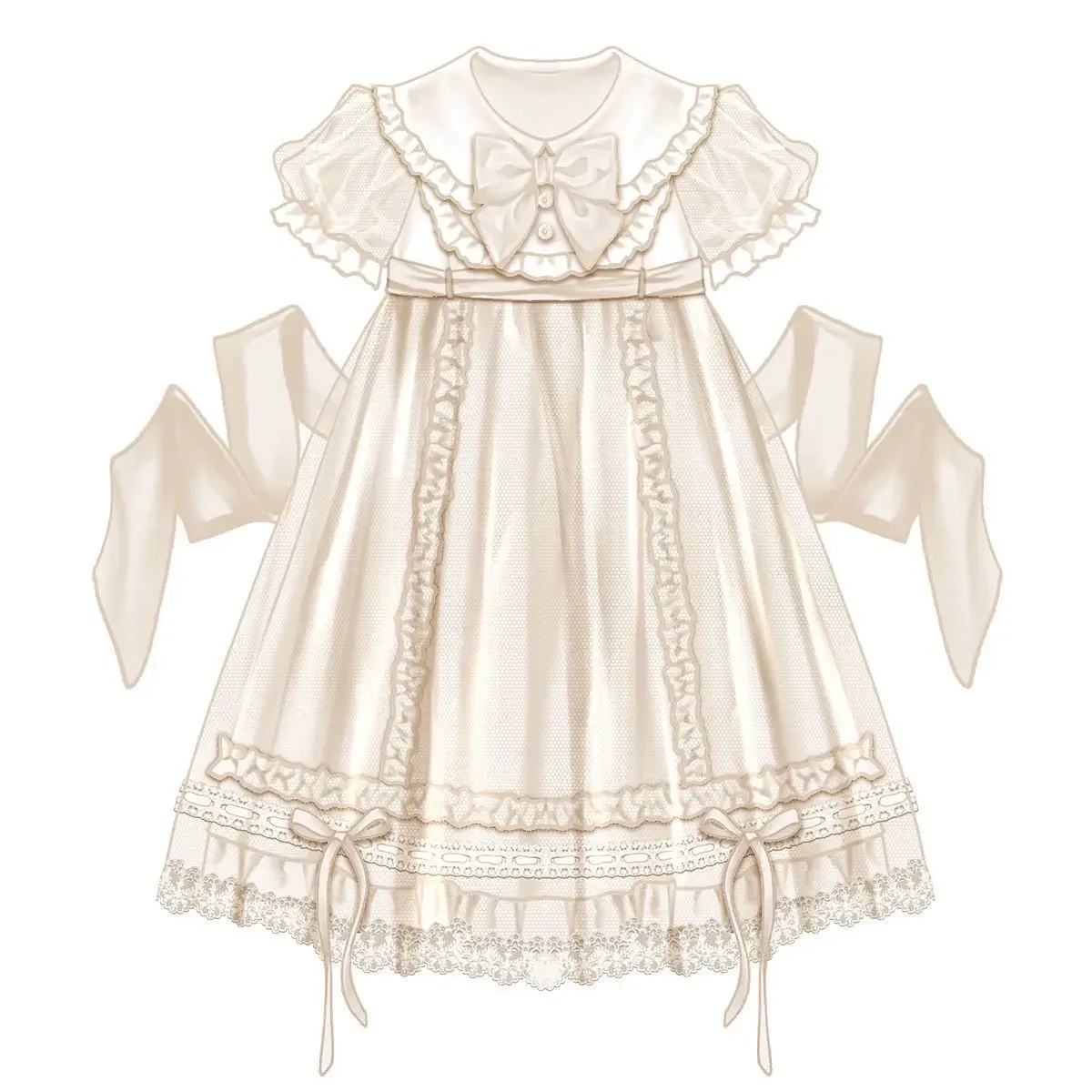 Robe de princesse Lolita à manches courtes pour femmes et filles, style cour, authentique, mignonne et douce, robes de soirée d'Halloween, été, 2023