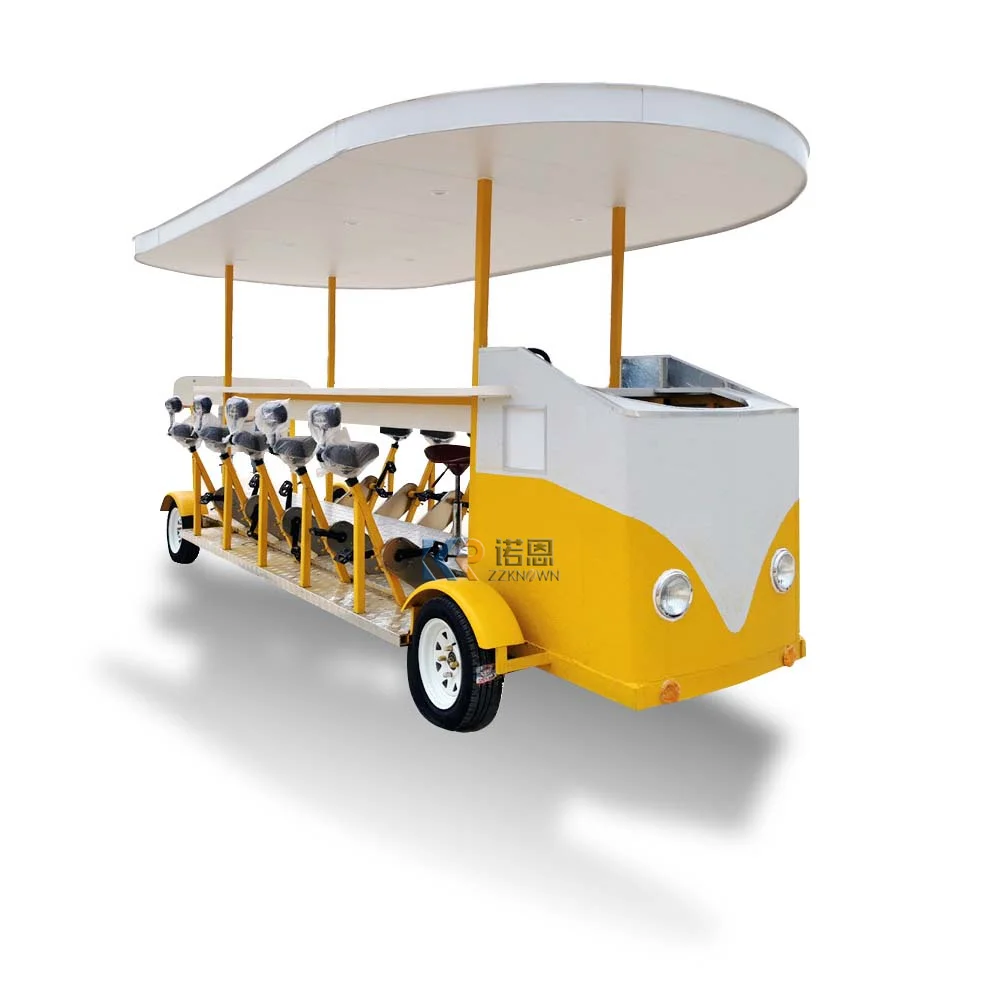 Electric Sightseeing Car Beer Bike For Rental Birthday Party Use Pub Bar Beer Vending Cart Electric With Pedal Pub