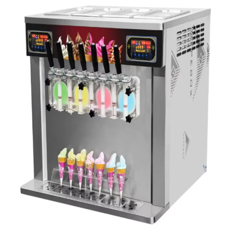 7 Flavors Popular Cone Soft Maker Ice Cream Machine Commercial Frozen Frozen Treat Maker Ninja Ice Cream Maker Machine