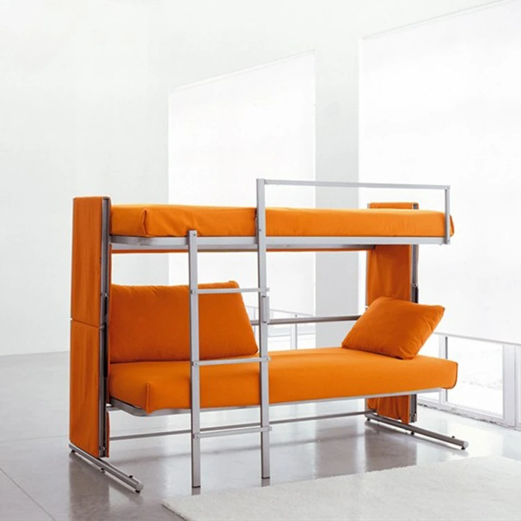 S515 metal folding bed cum sofa single bunk bed