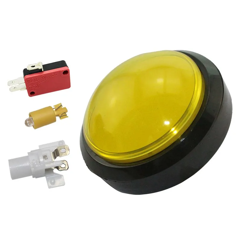 100mm Grand Bouton-Poussoir Rond LED Avec Micro-Interrupteur Pour Jeux Vidéo DJ Jeu Distributeur Automatique Répondeur Pièces DE BRICOLAGE