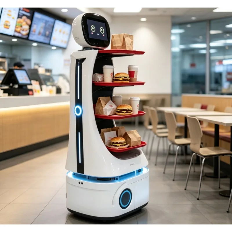 Multi-Function Autonomous Delivery Robot Restaurant Welcome Serving Robot Chinese Factory Supply