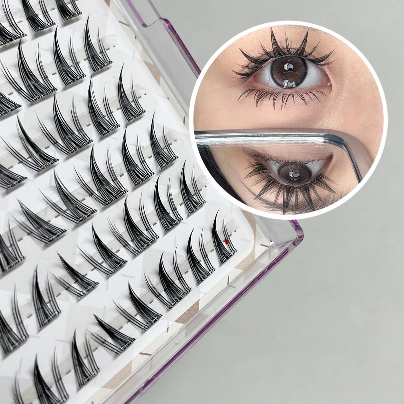 Self Adhesive Lash Clusters Eyelashes Ultra-Light Reusable Strip Lashes for Women and Girls Cosmetic Supplies