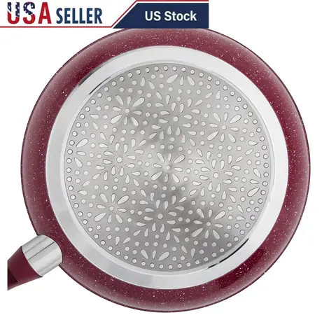 Padella antiaderente in alluminio resistente Maniglia resistente al calore Facile pulizia Lavabile in lavastoviglie Padella da 10 pollici essenziale per cucina vintage