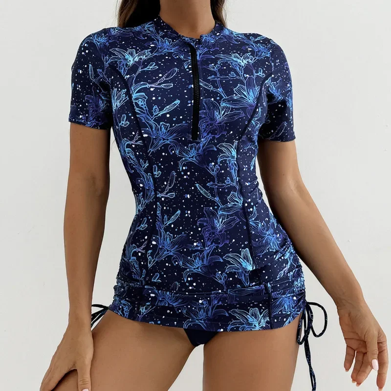 منفصلة المايوه Tankini مجموعة ملابس السباحة النسائية رفع للشاطئ ملابس سباحة حريمي قطعتين لباس سباحة بركة المرأة لباس سباحة