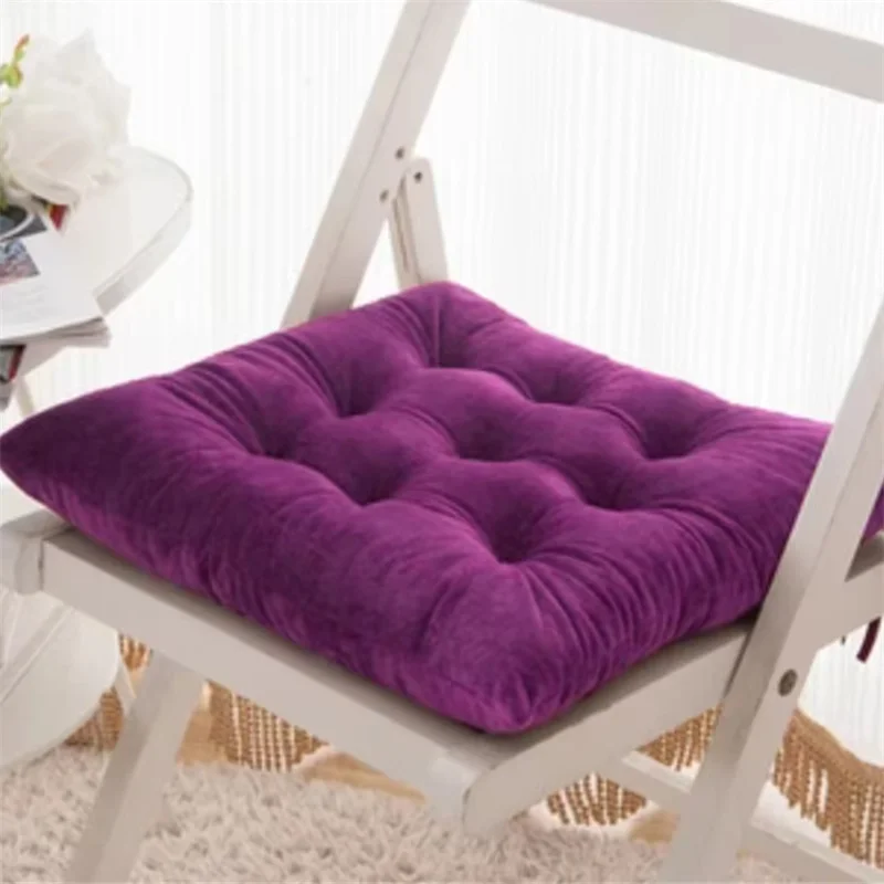 Square Home Stool Cushion Four Season Universal Plush Dining Chair Cushion Office Sedentary Soft Computer Chair Pads  40x40cm