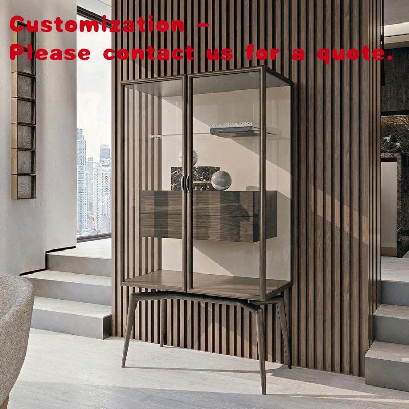 

custom.Luxury Glass Vitrine Decorations Glass Display Cabinet Aluminium Wine Rack