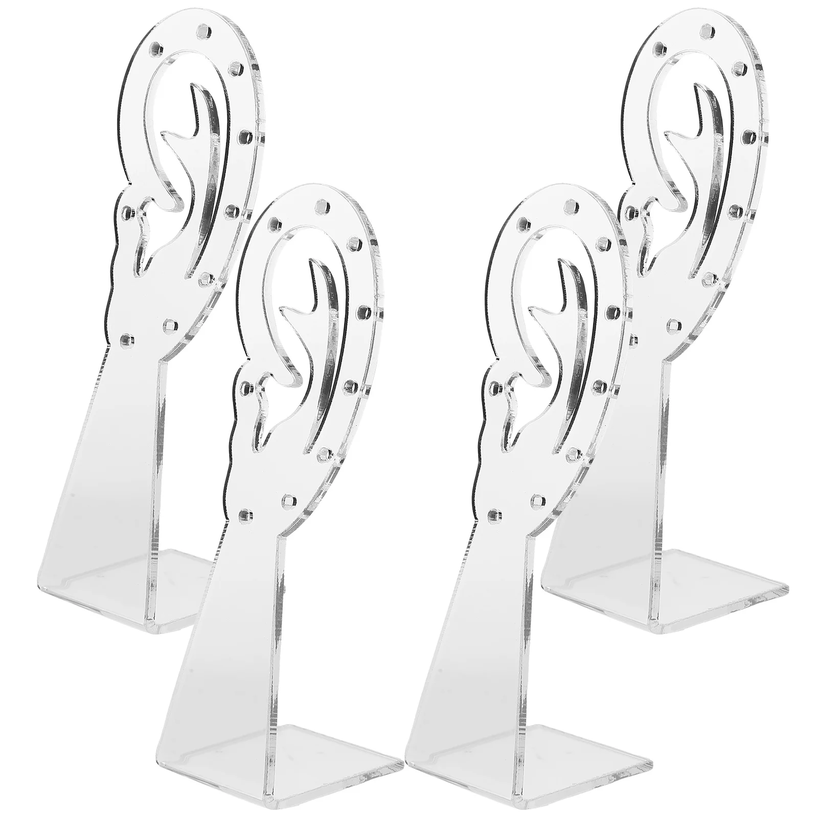 

4 Pcs Retail Display Holders Ear-shaped Jewelry Rack Show Acrylic Earring Stand