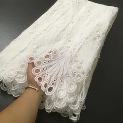 White Water Soluble Lace Fabric African Milk Silk Cord Lace Fabric Nigerian Guipure Lace Fabric For Party Dress Sewing PJFT2201B