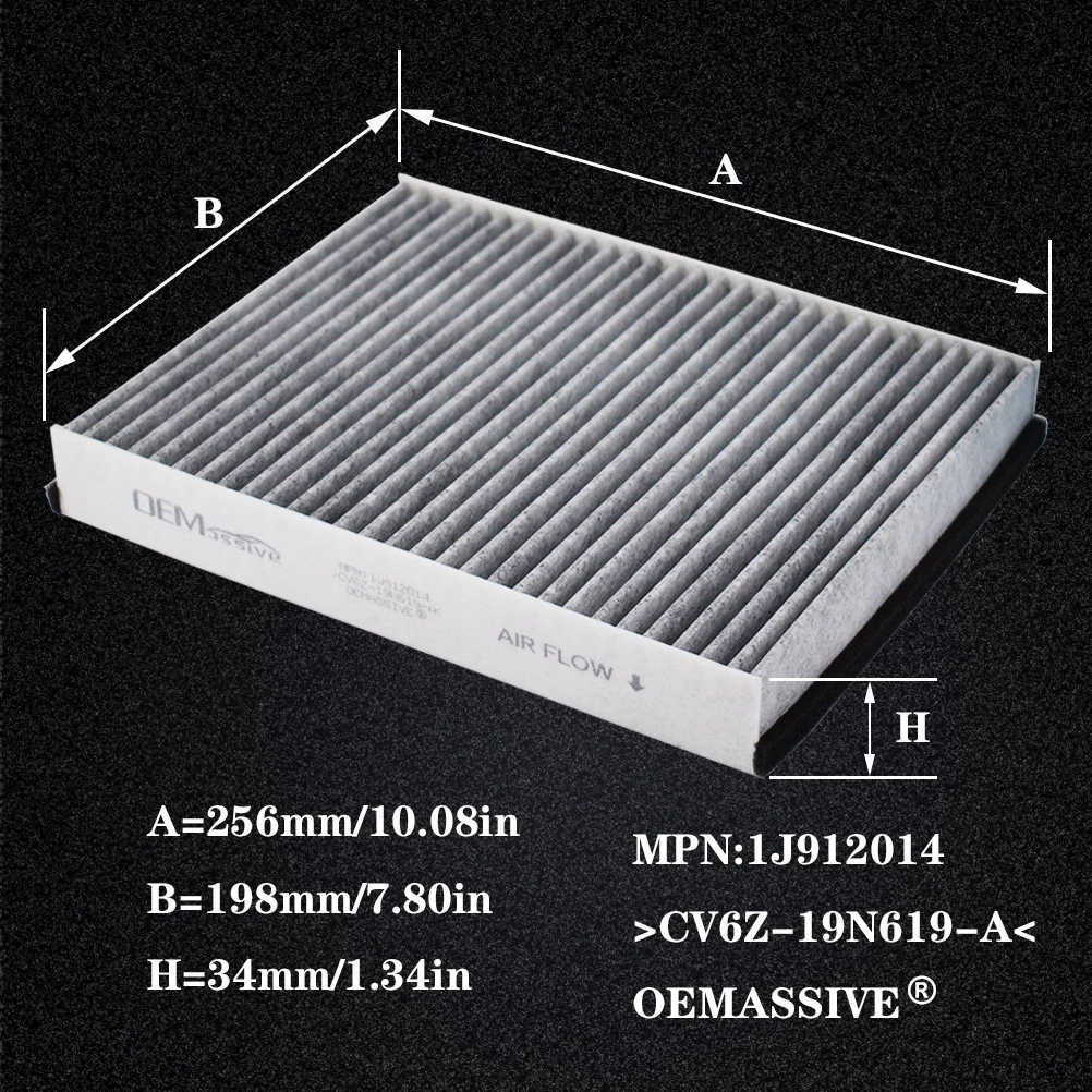 Car Pollen Cabin Filter Activated Carbon CV6Z-19N619-A AV6N-19G244-AA For Ford C-Max Escape Kuga Focus Transit Connect Volvo V40
