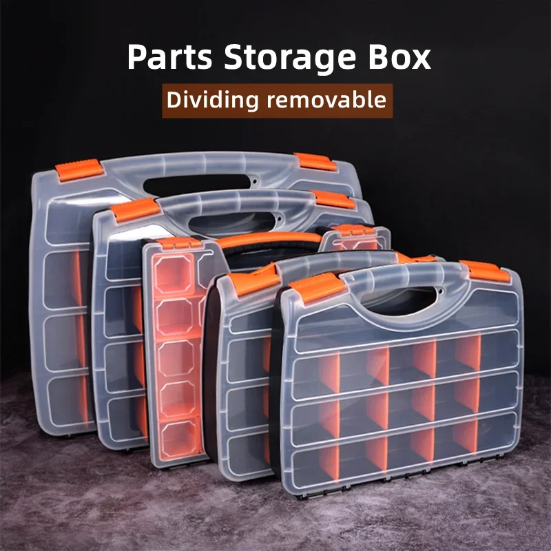 Plastic Toolbox Multi Slots Portable Piece Tools Storage Box Container Screw Storage Case For Garage Tool Box Organizer Box