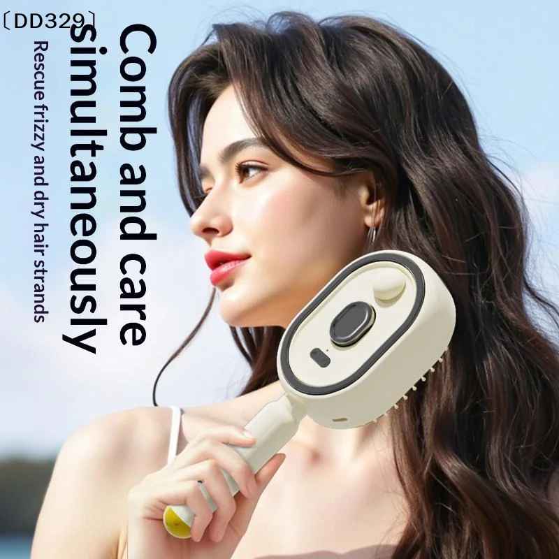1 Set 3 In 1 Electric Spray Air Cushion Massage Comb Self Cleaning Steam Essential Oil Rechargeable For Frizzy Hair Scalp〔DD329〕