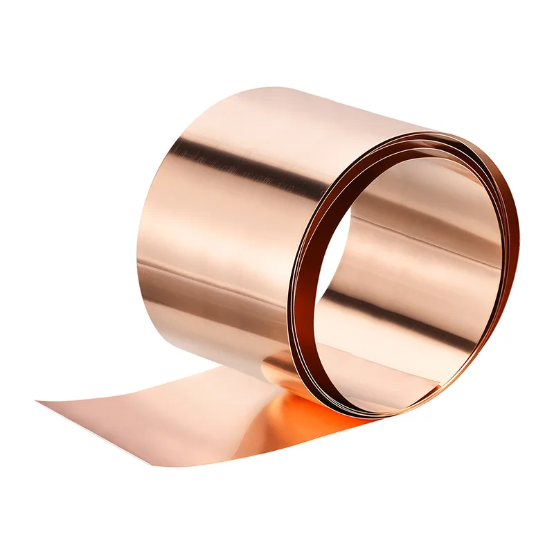 99.9% Pure Copper Metal Sheet Foil Roll Foil Plate for Electricity DIY Project Width 50-200mm Length 3500mm Thickness 0.01-0.5mm