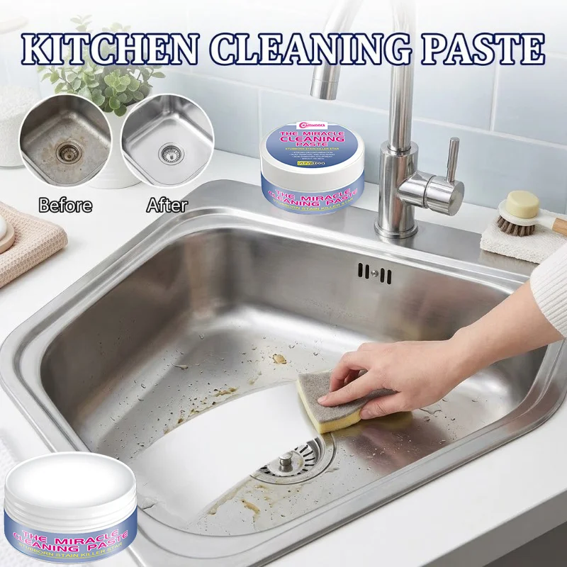 Upgraded Kitchen Grease Cleaning Paste Gentle Safe for Various Kitchenware Surfaces Easy Effortless Operation