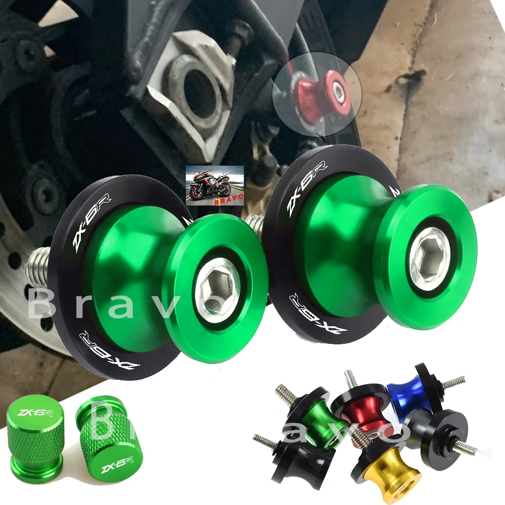 

Motorcycle Swingarm Spools Sliders Stand Screws For Kawasaki ZX-6R ZX6R ZX 6R Bolts Accessories 1 Pair