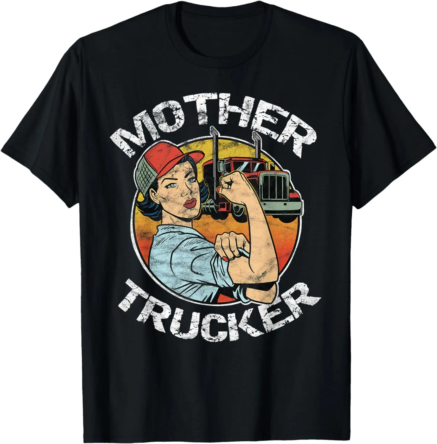 

Mother Trucker Female CDL Semi Truck Driver T-Shirt