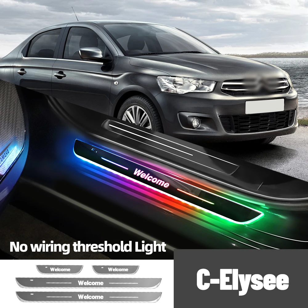 

For Citroen C-Elysee 2012-2015 2013 2014 Car Door Sill Light Customized Logo LED Welcome Threshold Pedal Lamp Accessories