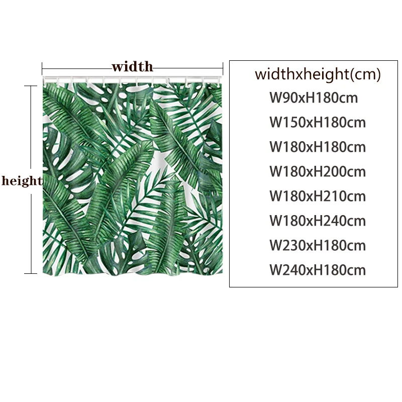 Waterproof Flowers Grass Plant Rock Wall Shower Curtain For Bathroom Bath Curtains Extra Long 180*200 CM 3d Shower Curtain