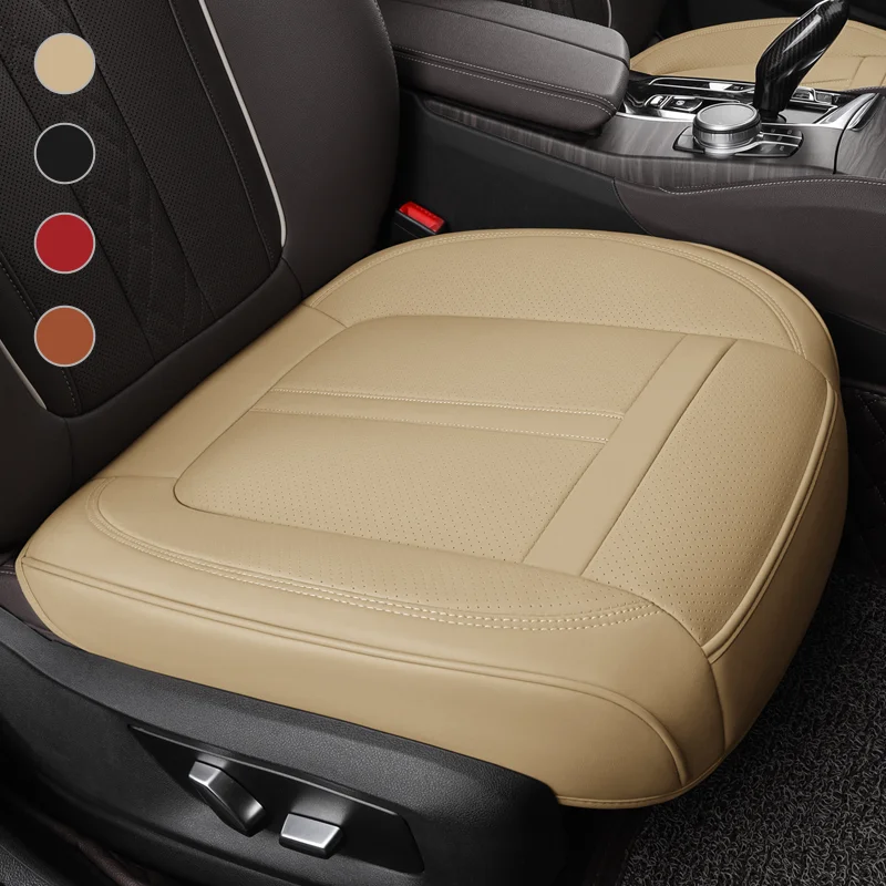 1PCS Nappa Leather Car Seat Cover Full Wrap Bottom Car Seat Cushion Durable Anti-Slip Driver Car Seat Protector Accessories
