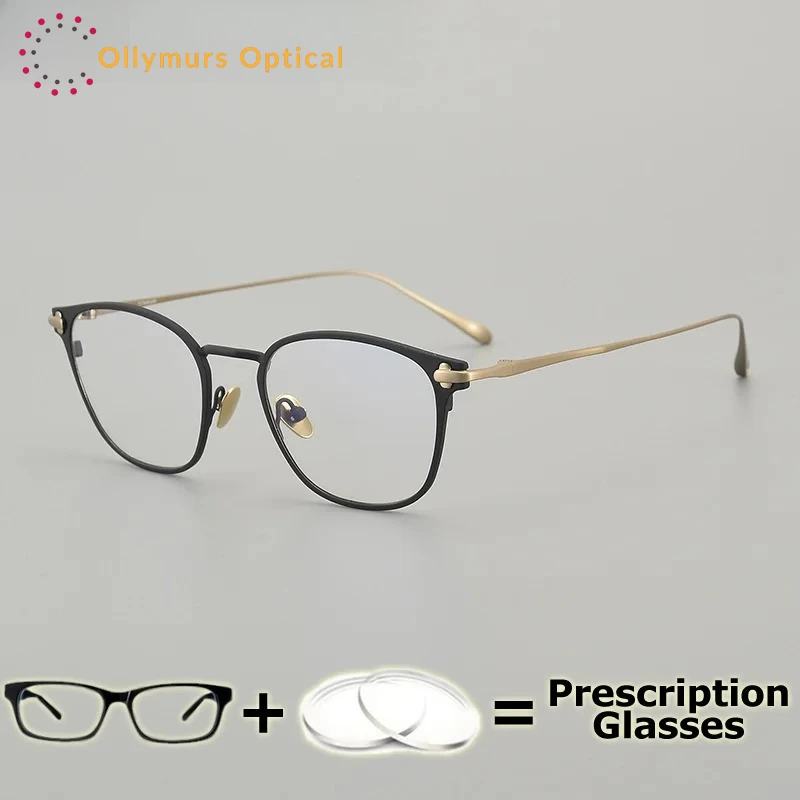 

OLLYMURS Customize Prescription Glasses Pure Titanium Top End Optical Eyewear Men Anti Blue Light Bifocal Progressive Glasses My