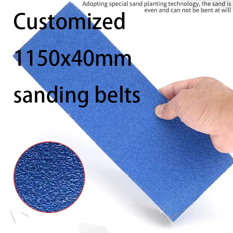 

10PC 1150x40mm Zirconium Corundum Sanding Belts Blue P40/60/80/120Grits Sanding Bands Belt Grinder Accessories