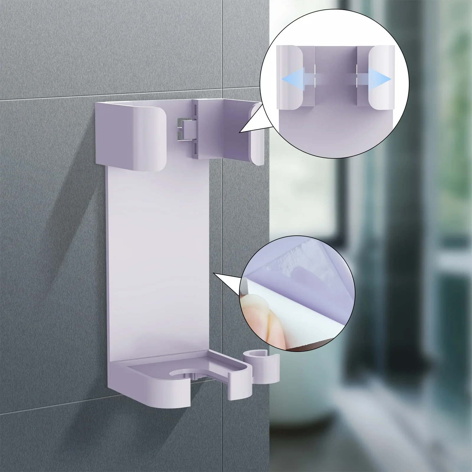 1pc universal wall bracket, plastic storage rack for styling tools and hair dryers, bathroom storage space with cable management