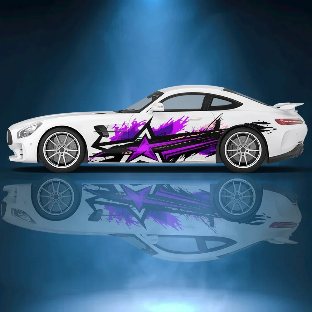 

Star splash ink stripes Car side sticker vinyl paper racing accessories wrap design uniform vector abstract printed car decal