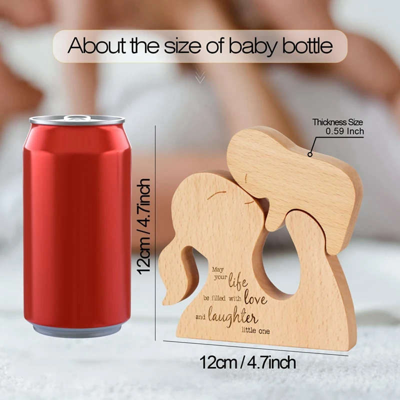 2 ชิ้นเด็กทารกเกิดใหม่เด็กของขวัญ, ของขวัญเด็กสีไม้สําหรับเด็กผู้หญิงสําหรับเด็กผู้หญิง, แม่และทารกเกิดใหม่ประติมากรรม