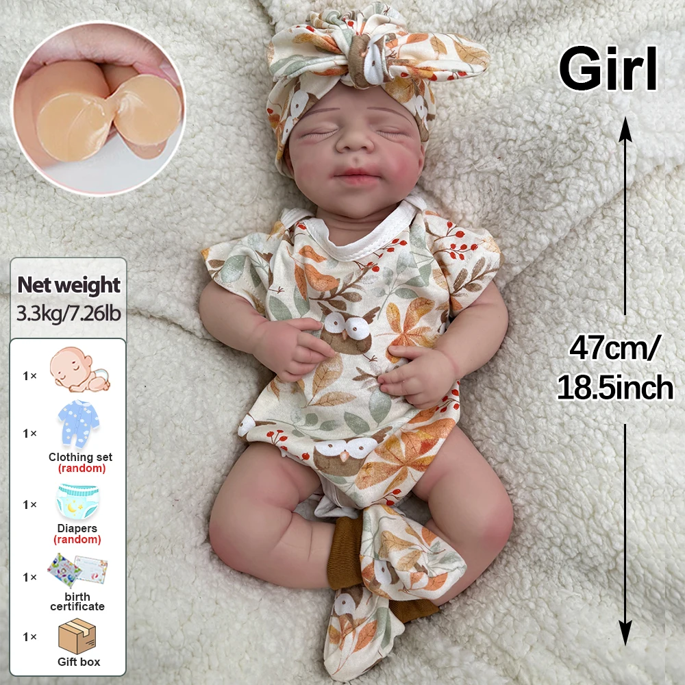 Handgefertigtes 19-Zoll-Reborn-Baby aus Pascale-Platin-Silikon, unbemalt und bemalt, waschbar, Geschenk für Puppelliebhaber, Sammler