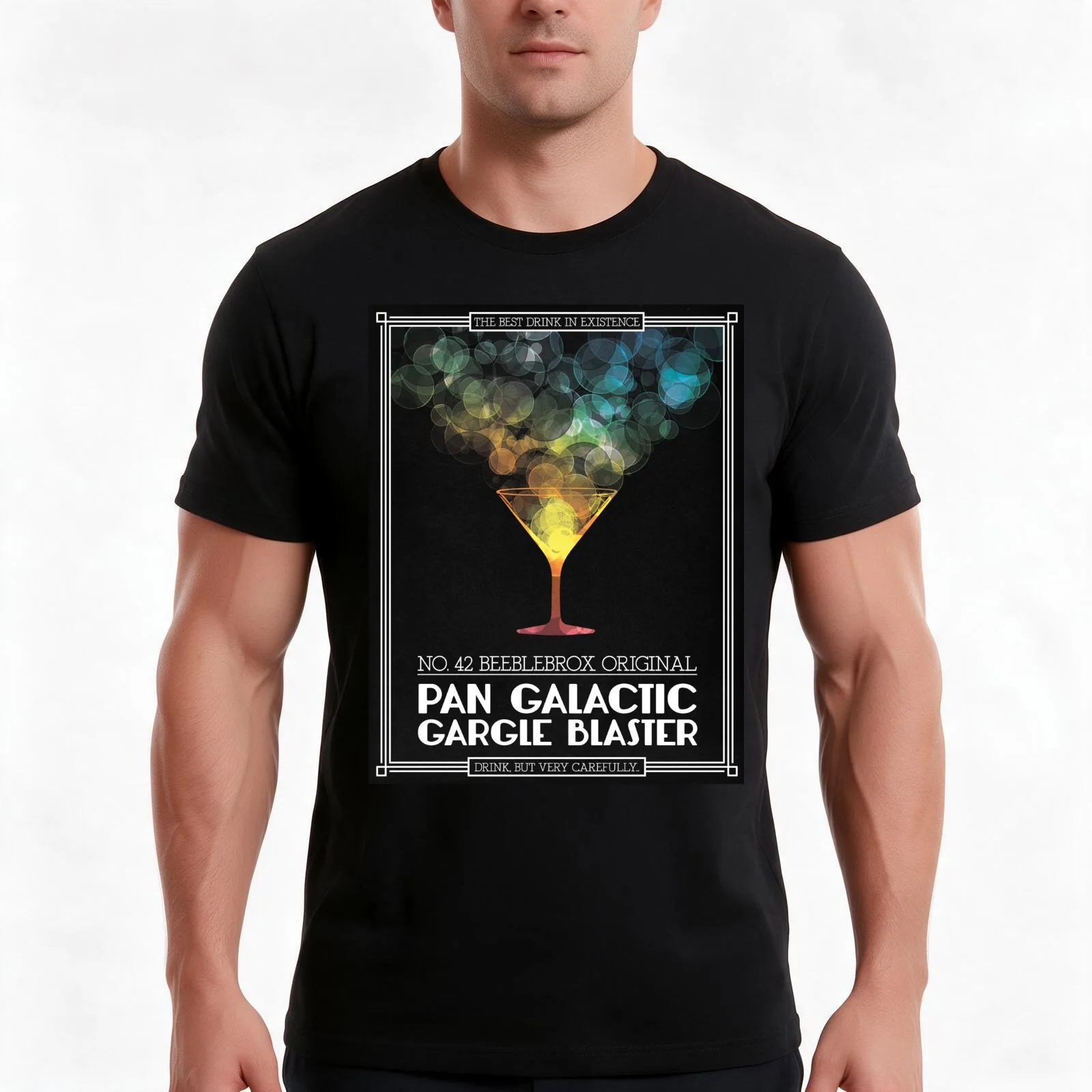 Pan-Galactic Gargle Blaster Poster T-Shirt Summer Casual Cotton Tee Oversized Streetwear Tops Vintage Graphic Print
