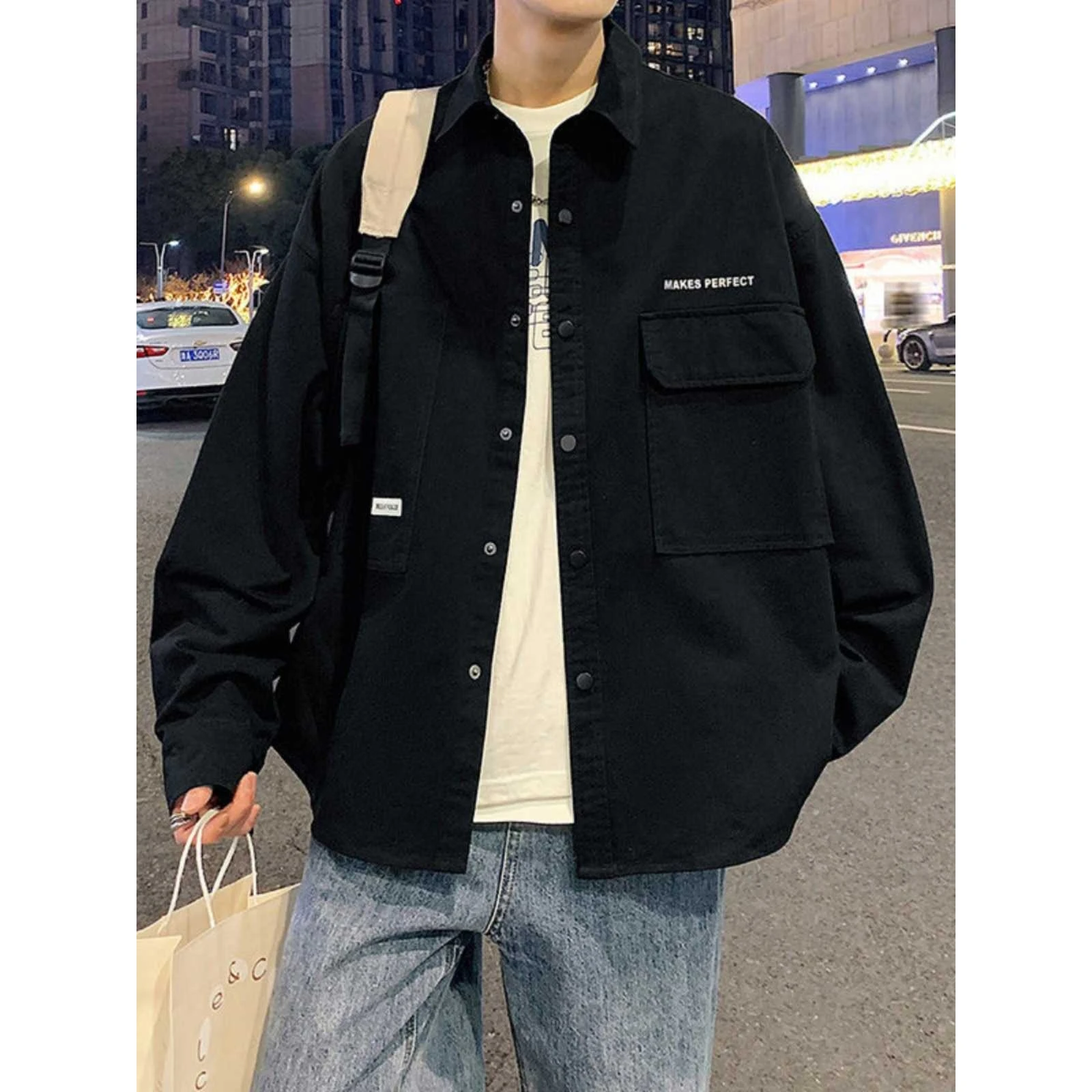 

Мужская свободная удлиненная куртка на весну-осень, тонкая верхняя одежда, модный бренд, стиль хип-хоп, для подростков, больших размеров, свободного кроя