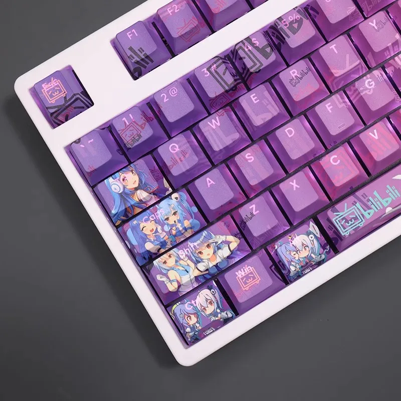 108 Keys/set bilibili Keycap PBT Dye Subbed Backlit Keycaps Anime Key Caps For ANSI 61 87 104 108 Keyboard