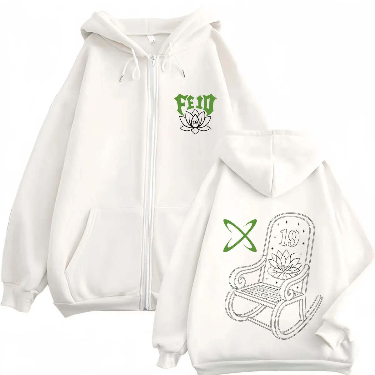 Rapper Feid Ferxxo El Club De Las 19 Flores 2026 Print Zipper Hoodie Men Women Fashion Harajuku Loose Casual Zip Up Jacket Coats