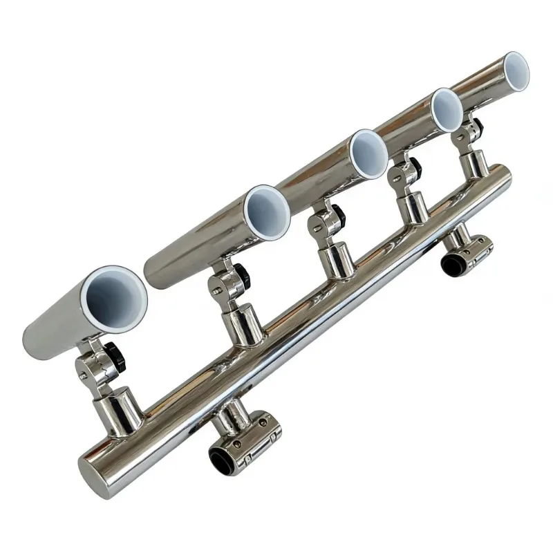 

5 Tube Stainless Steel Fishing Rod Bracket Angle Adjustable Console Boat T-top Rocket Launcher Boat Accessories