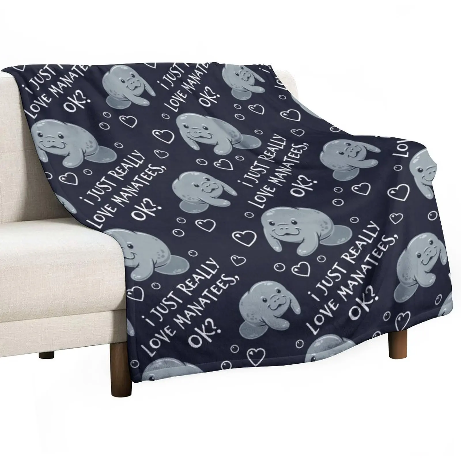 

I Just Really Love Manatees, OK Throw Blanket Blanket For Baby Soft Plaid Cute Blanket Plaid