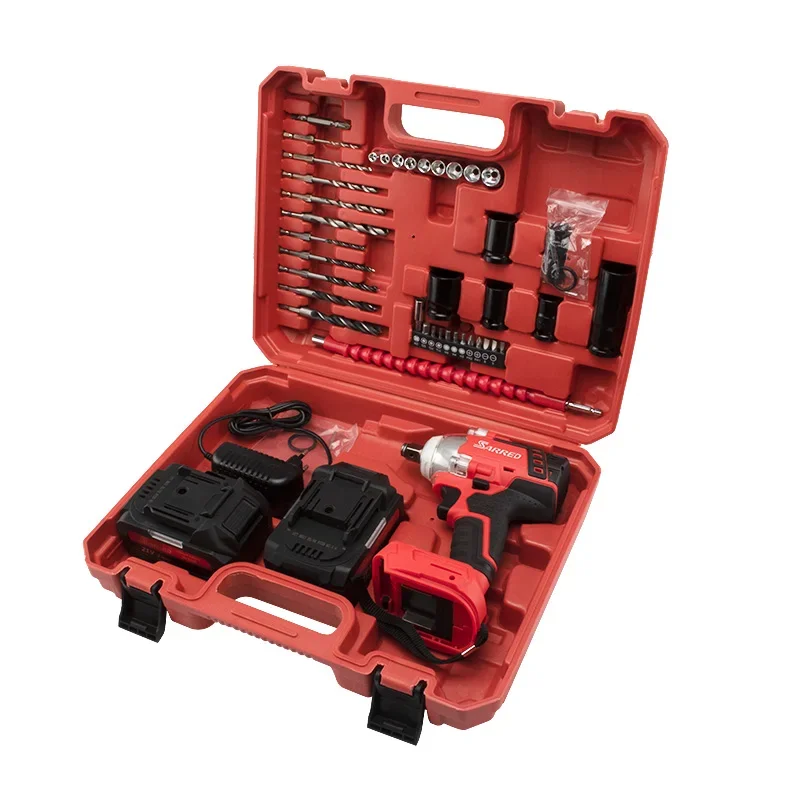 NewBeat Battery High Torque Power Inpack Wrench Impact Electric Machine Cordless Impact Wrench 3/4 Drive Tools Set