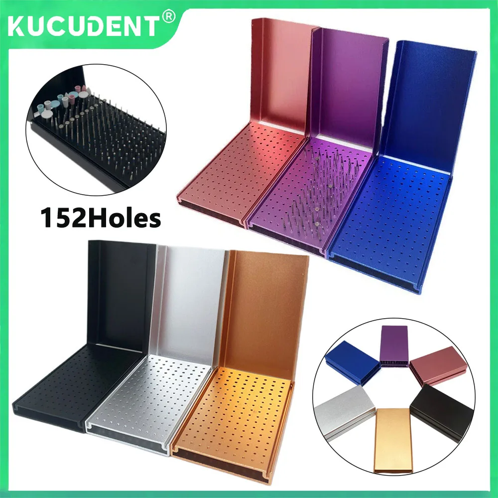 

152 Holes Dental Burs Holder Aluminum Autoclave Sterilizable Cleaning Stand for FG/RA Burs, Suitable for High and Low Speed Burs