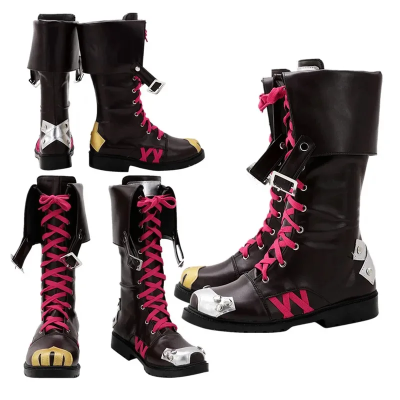 

Jinx Cosplay Shoes Boots LoL Costume Accessories Arcane Fantasia Footwear Adult Men Women Fantasy Halloween Carnival Party Props
