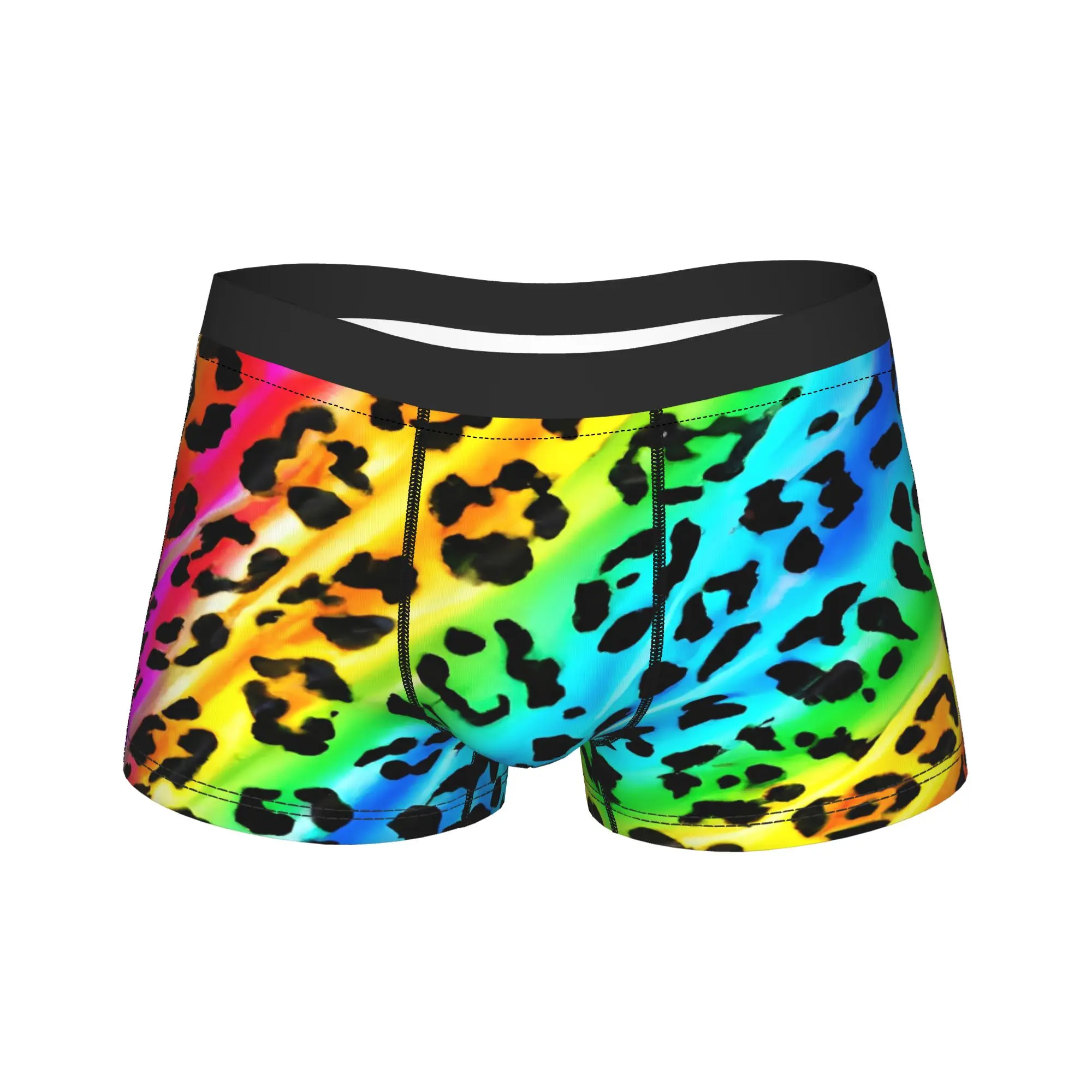 Rainbow Leopard Underwear  Pattern Trunk High Quality Male Panties Comfortable Shorts Briefs Gift Idea