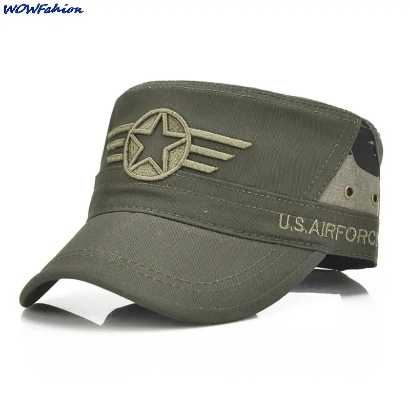 Military Tactical Hats Embroidery Pentagram Flat Caps for Men Team Male Baseball Caps Army Force Jungle Hunting Caps